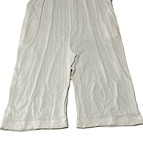 Pact 100% organic cotton coastal gauzy wide leg jumpsuit with belt - Picture 8 of 15